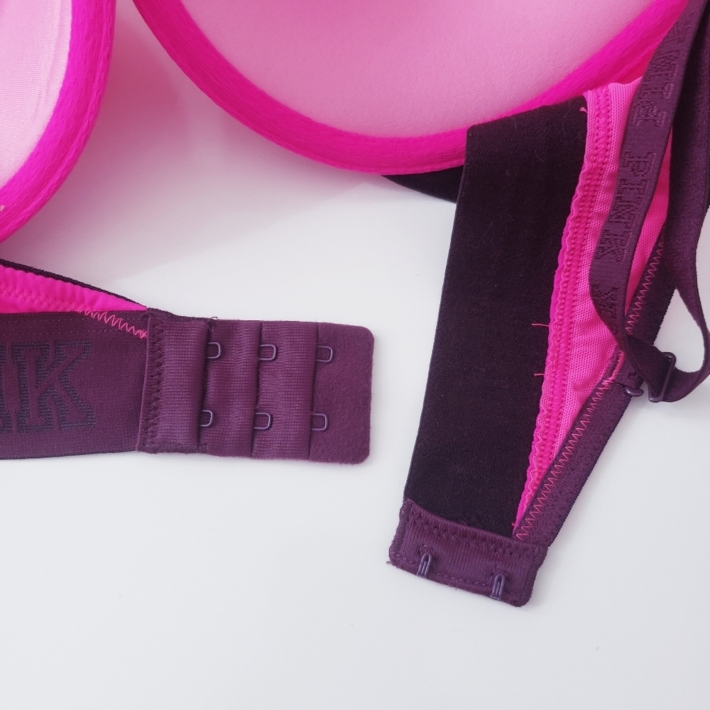 PINK Victoria's Secret Wear Everywhere Pushup Hot Pink Bra - Picture 6 of 8